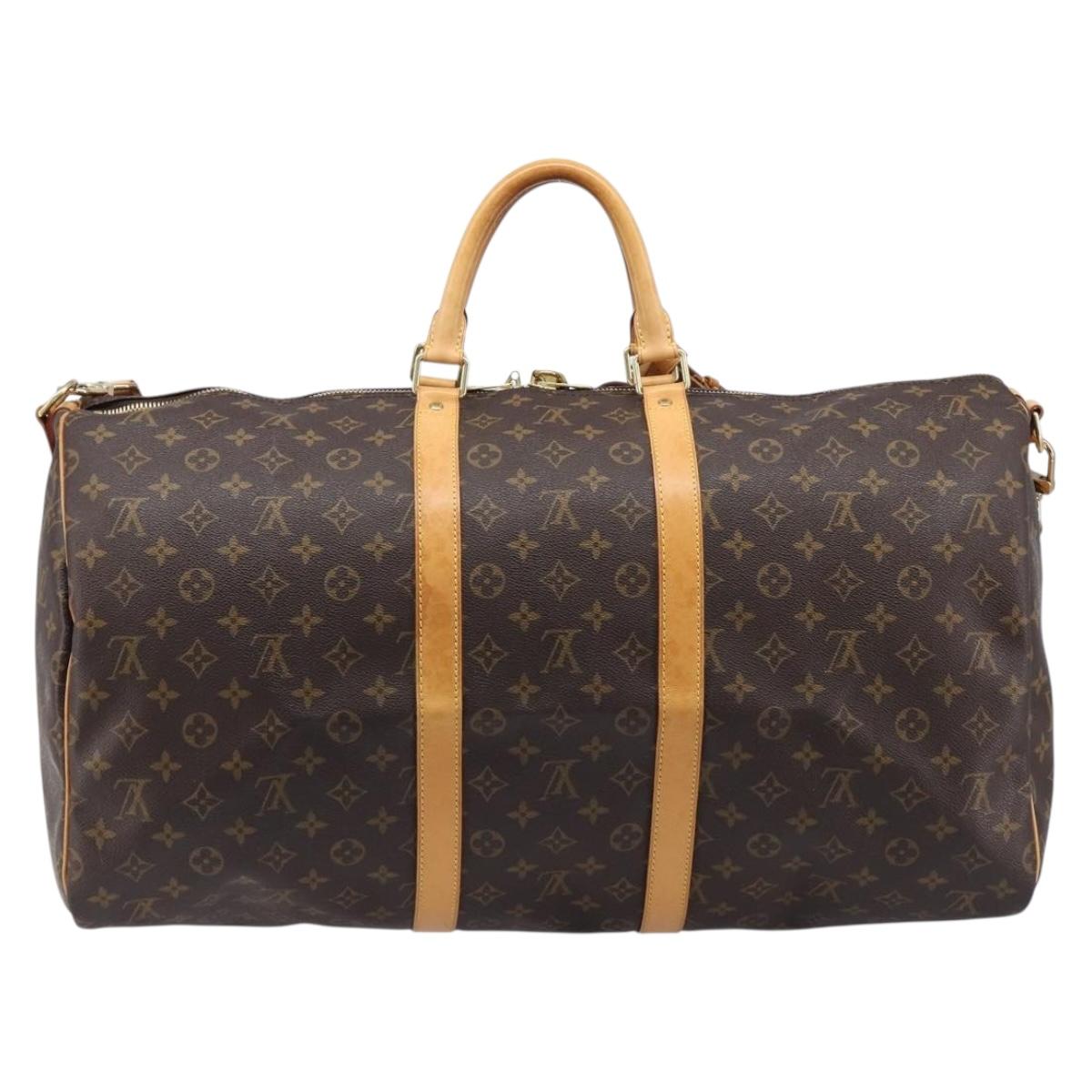 LOUIS VUITTON Monogram Keepall Bandouliere55 Boston Bag M41414 LV Auth 209526V
