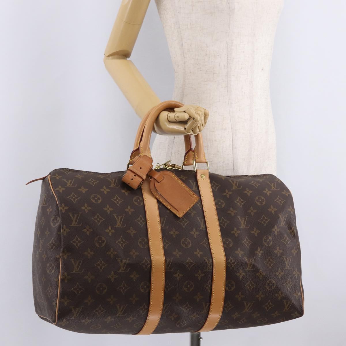 LOUIS VUITTON Monogram Keepall 45 Boston Bag M41428 LV Auth 209528V