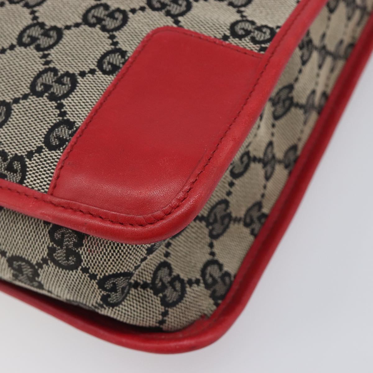 GUCCI GG Canvas Shoulder Bag Navy Gold 001 4205 Auth 209531A