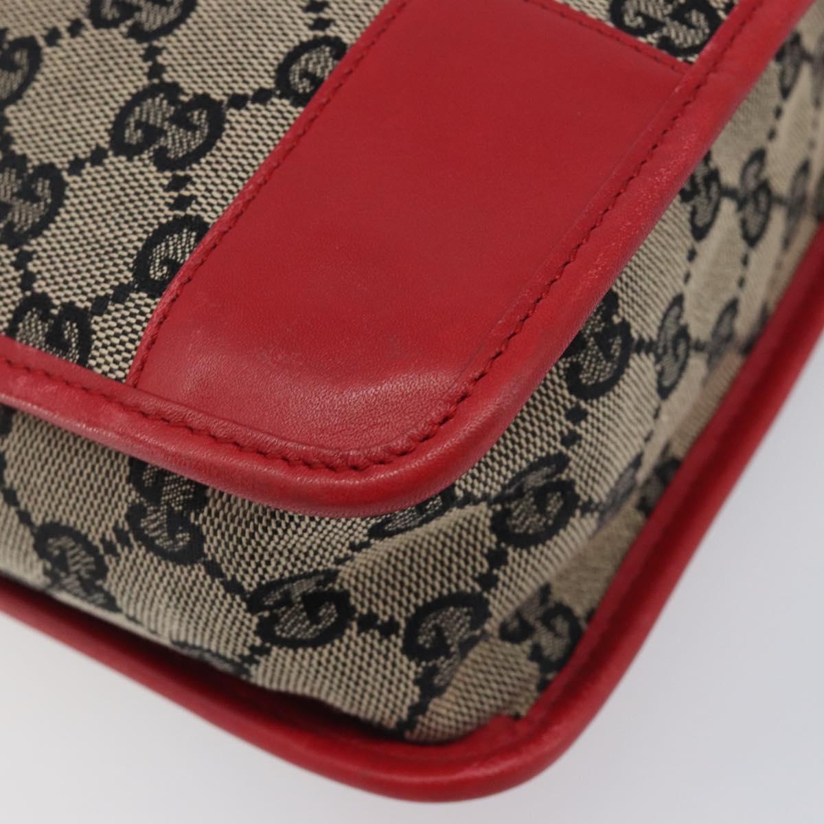 GUCCI GG Canvas Shoulder Bag Navy Gold 001 4205 Auth 209531A