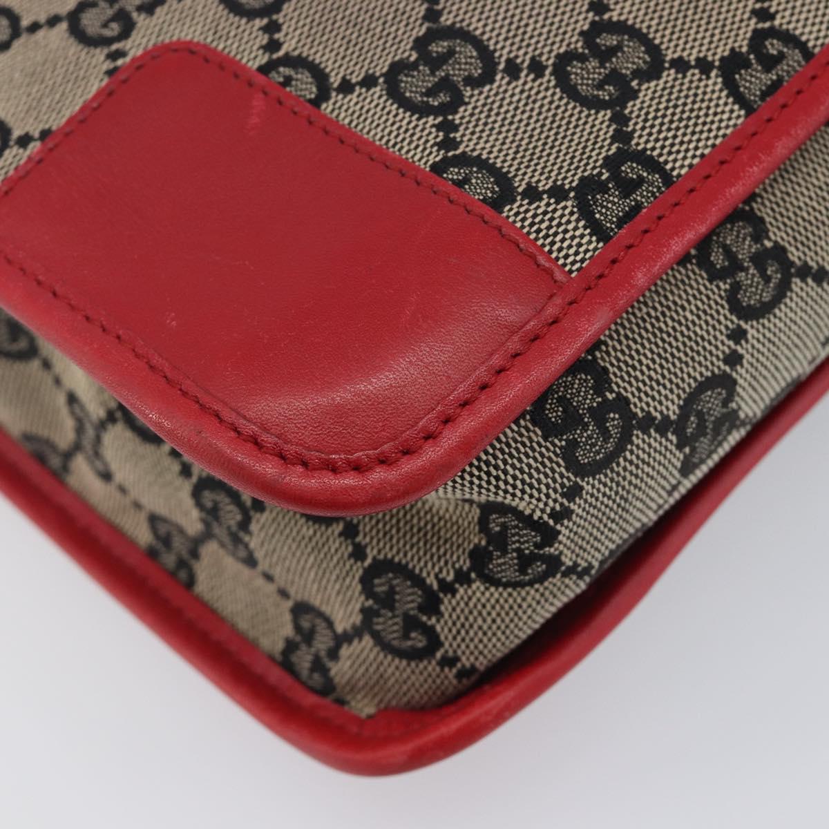 GUCCI GG Canvas Shoulder Bag Navy Gold 001 4205 Auth 209531A