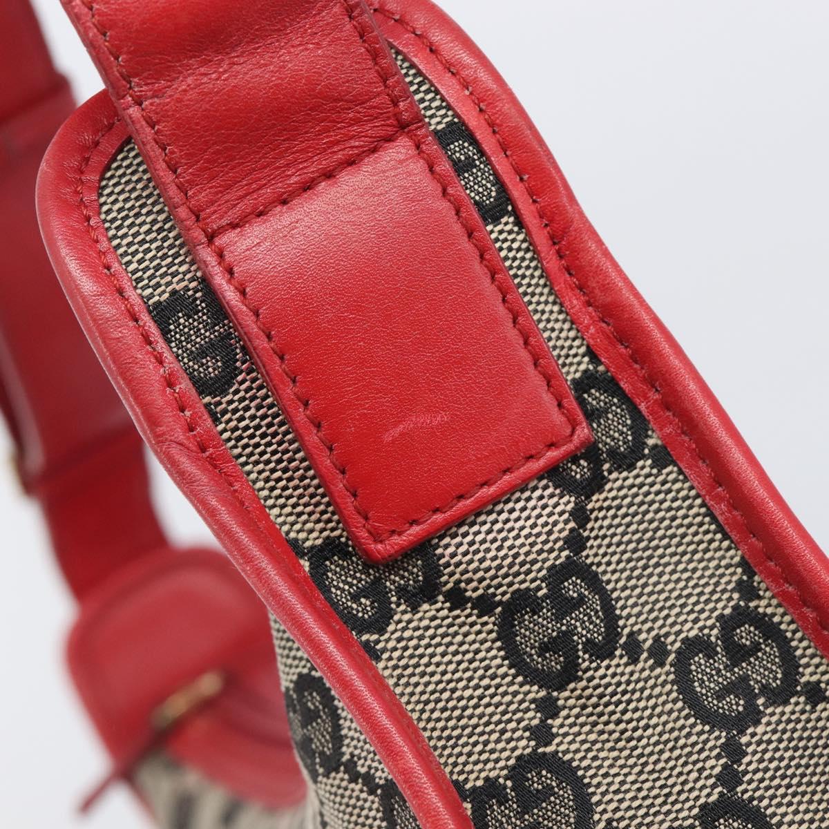 GUCCI GG Canvas Shoulder Bag Navy Gold 001 4205 Auth 209531A