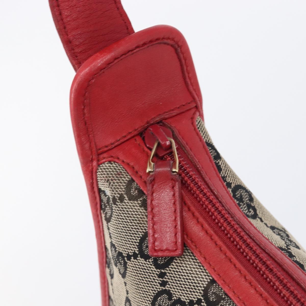 GUCCI GG Canvas Shoulder Bag Navy Gold 001 4205 Auth 209531A