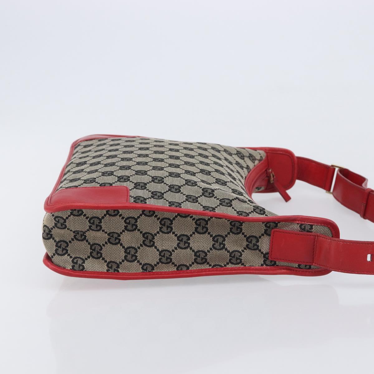 GUCCI GG Canvas Shoulder Bag Navy Gold 001 4205 Auth 209531A
