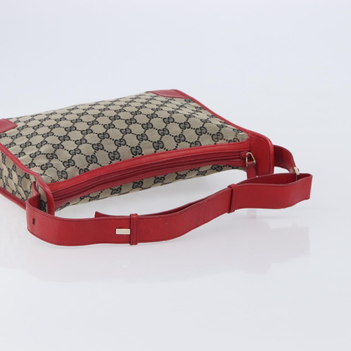GUCCI GG Canvas Shoulder Bag Navy Gold 001 4205 Auth 209531A