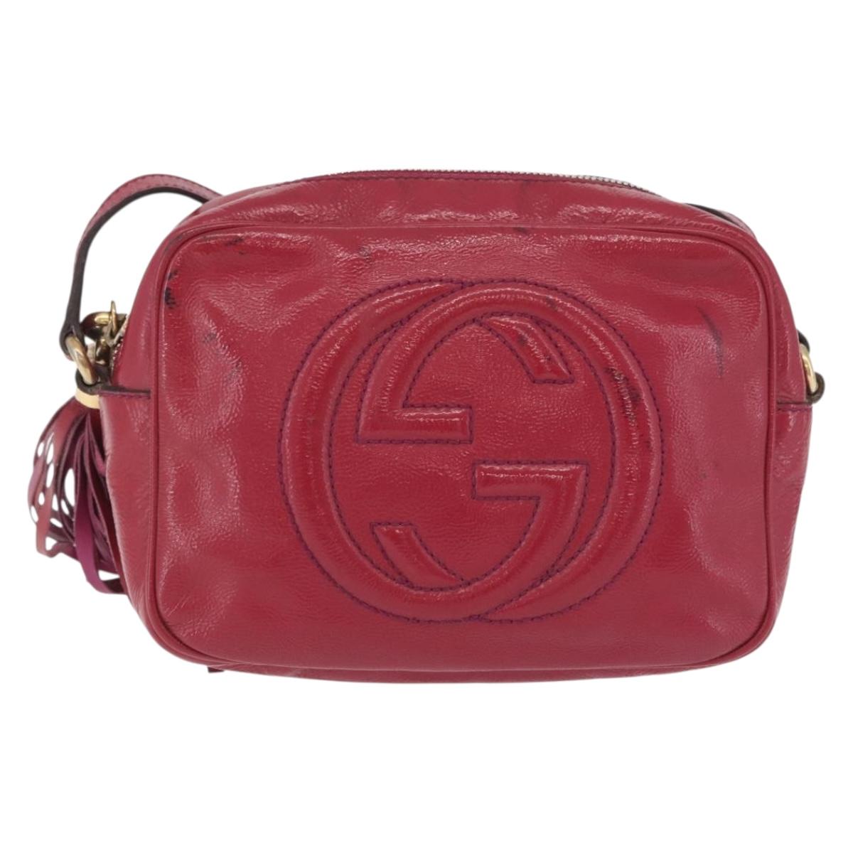 GUCCI Shoulder Bag Leather Pink Gold 308364 Auth 209533A