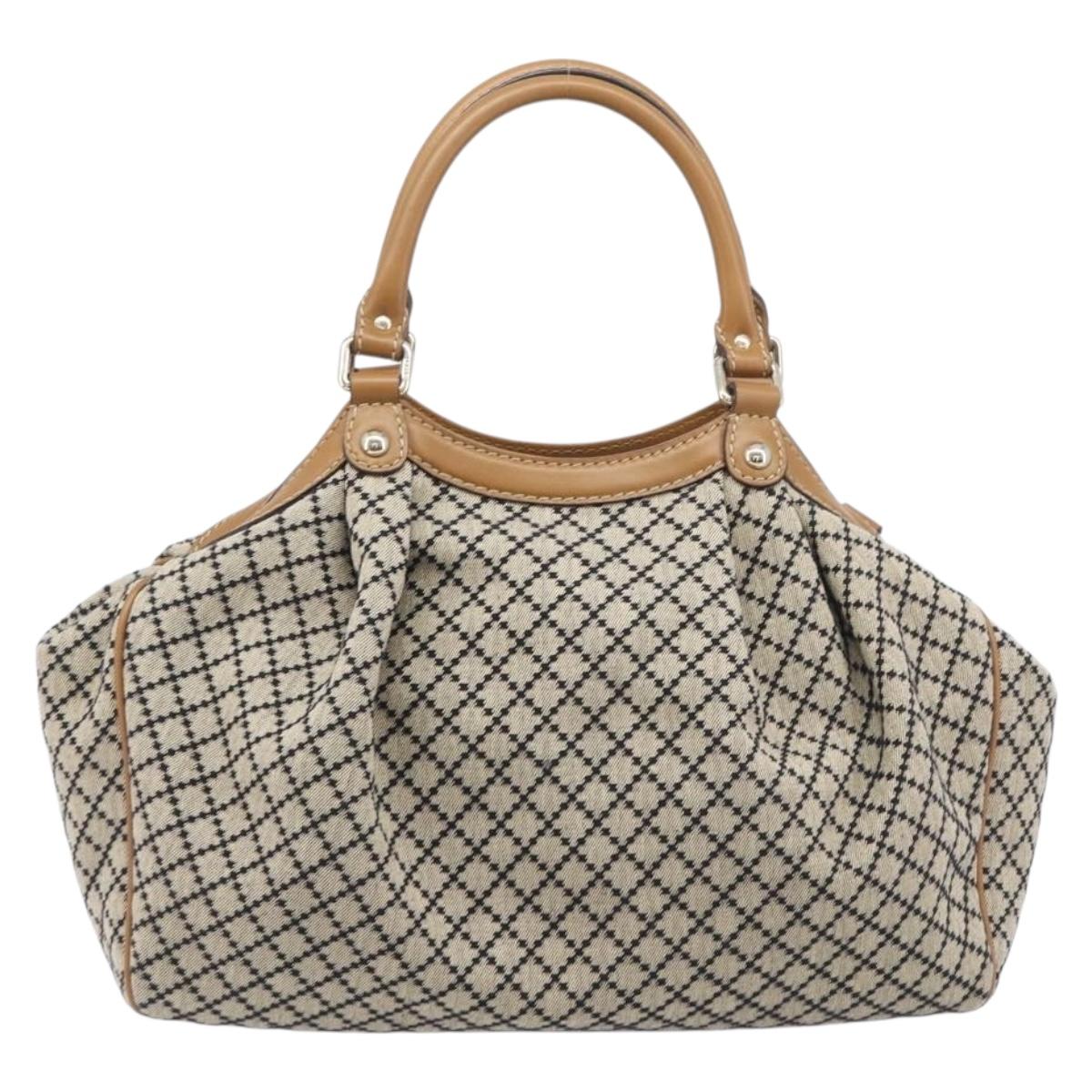 GUCCI Diamante GG Canvas Sukey Hand Bag Beige Gold 211944 Auth 209539V