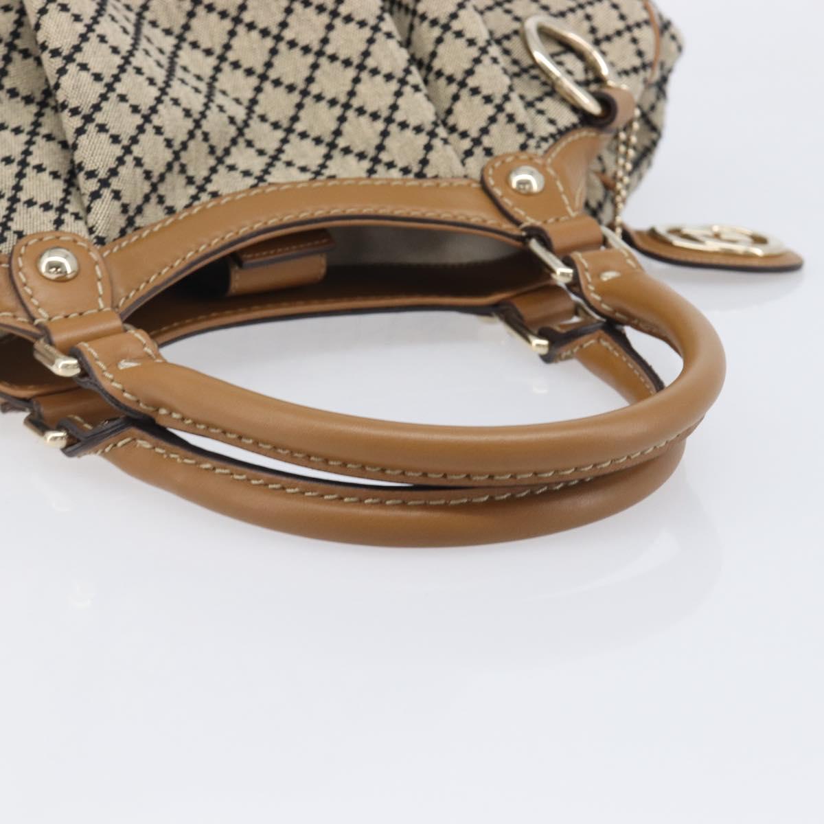 GUCCI Diamante GG Canvas Sukey Hand Bag Beige Gold 211944 Auth 209539V