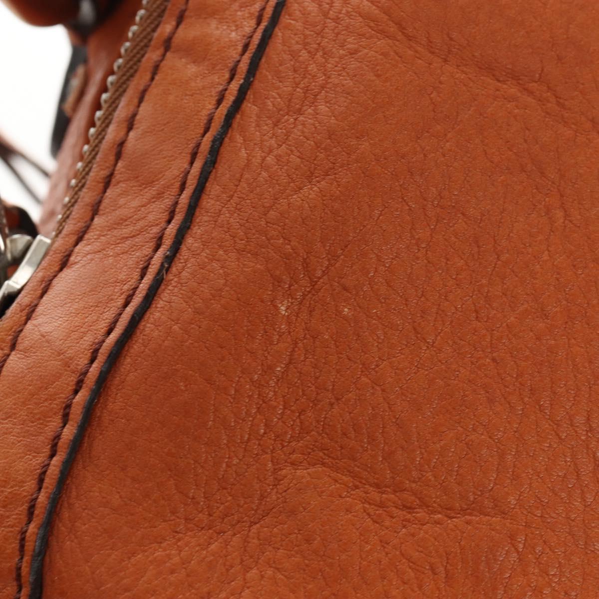 Chloe Paddington Hand Bag Leather Orange Gold Silver Auth 209544V