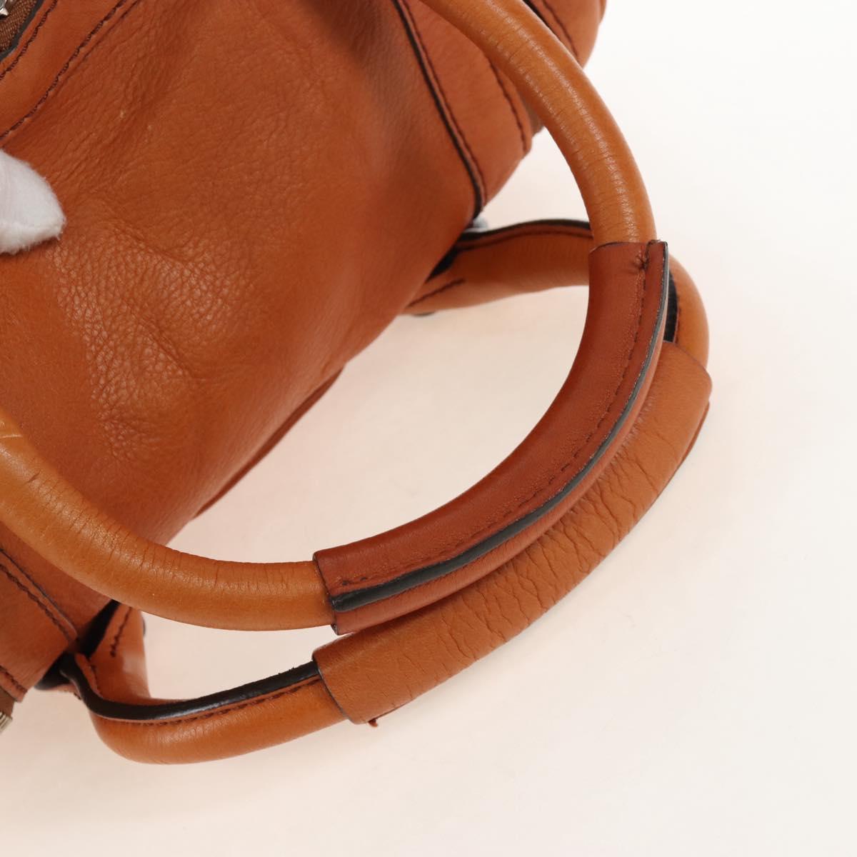 Chloe Paddington Hand Bag Leather Orange Gold Silver Auth 209544V