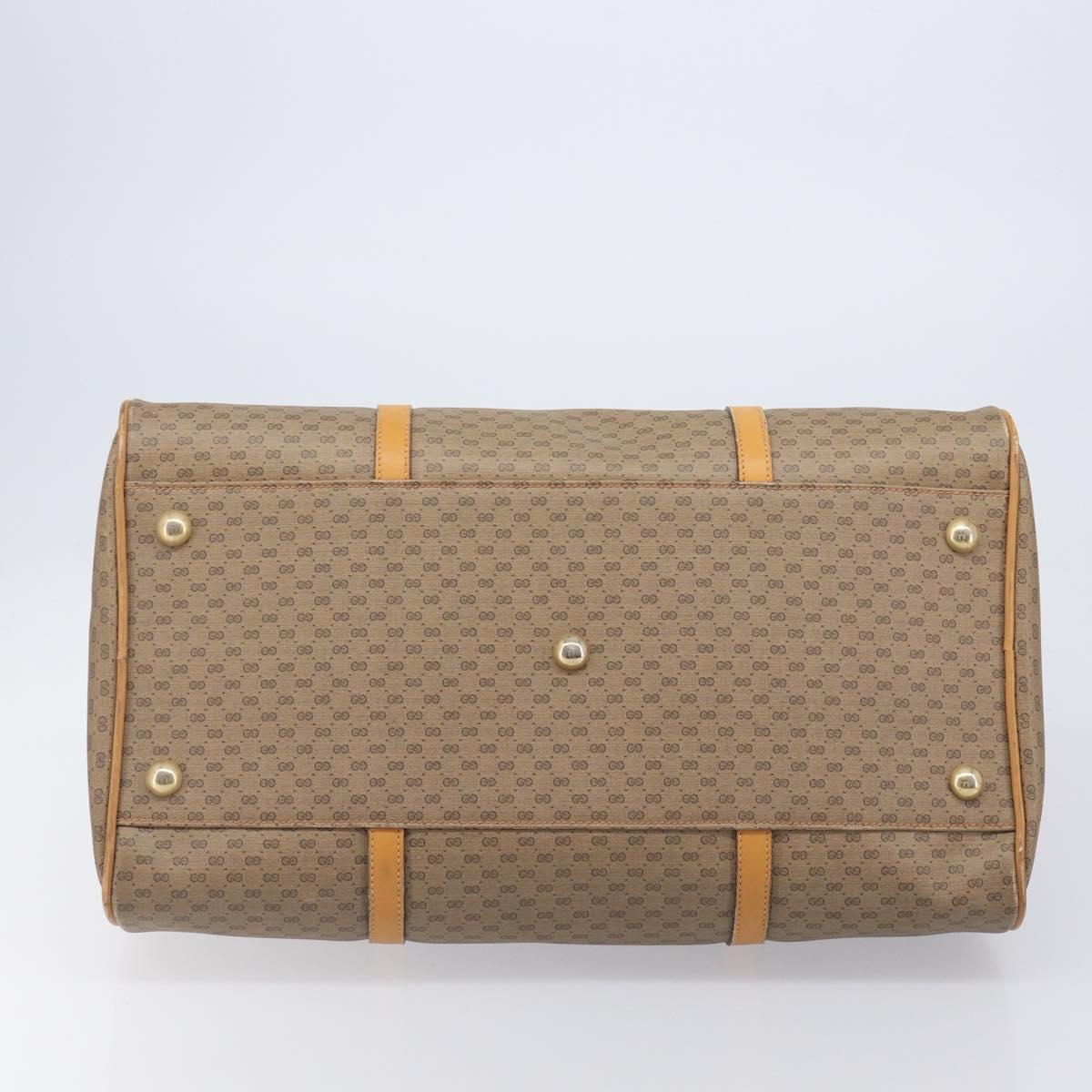 GUCCI Micro GG Supreme Boston Bag PVC Beige Gold 012 067 0027 Auth 209545A