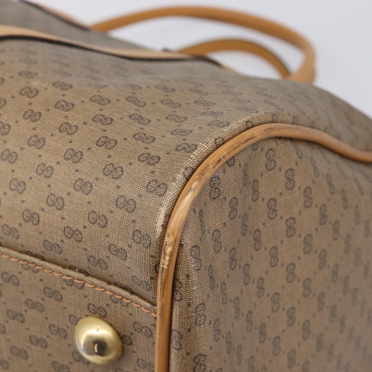 GUCCI Micro GG Supreme Boston Bag PVC Beige Gold 012 067 0027 Auth 209545A