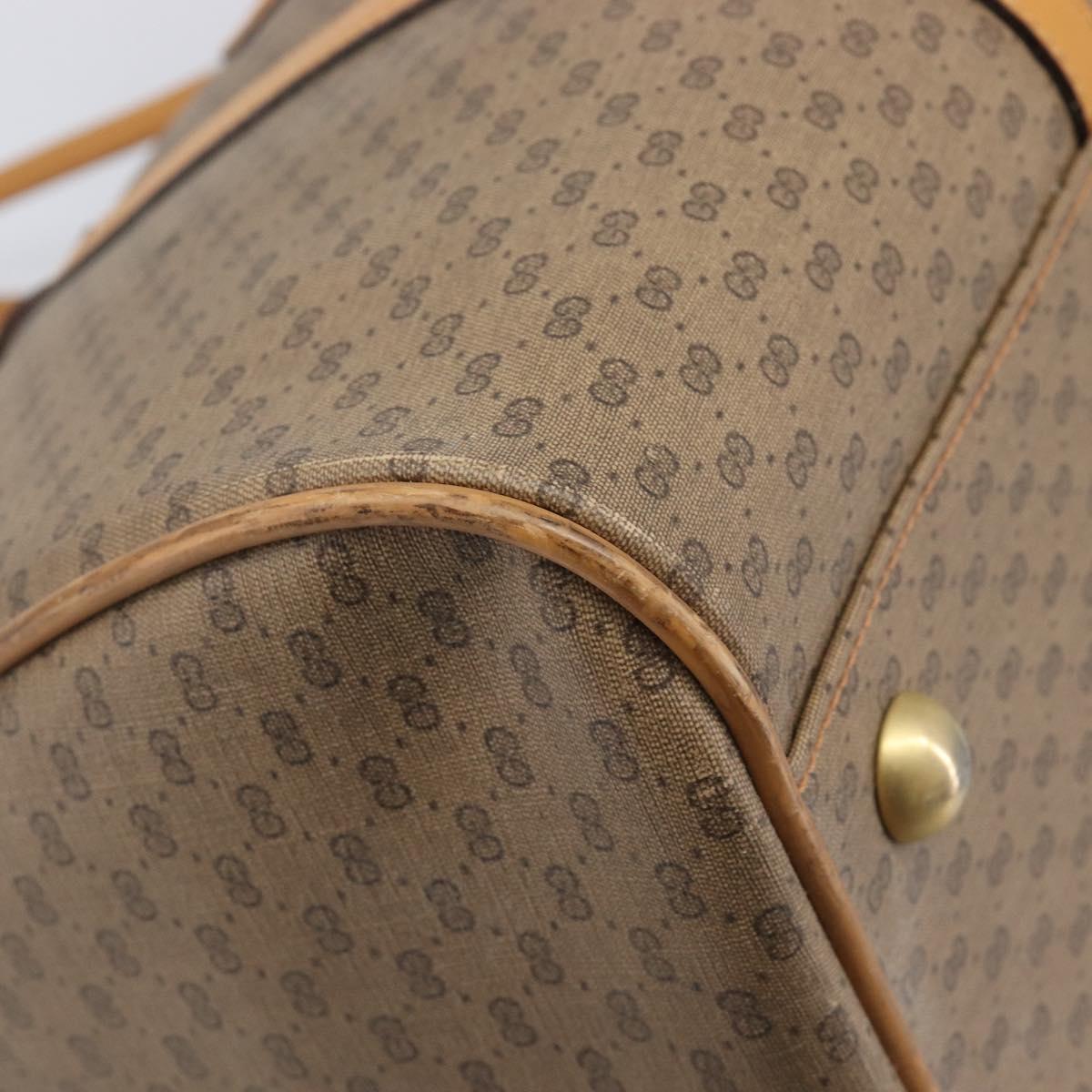 GUCCI Micro GG Supreme Boston Bag PVC Beige Gold 012 067 0027 Auth 209545A