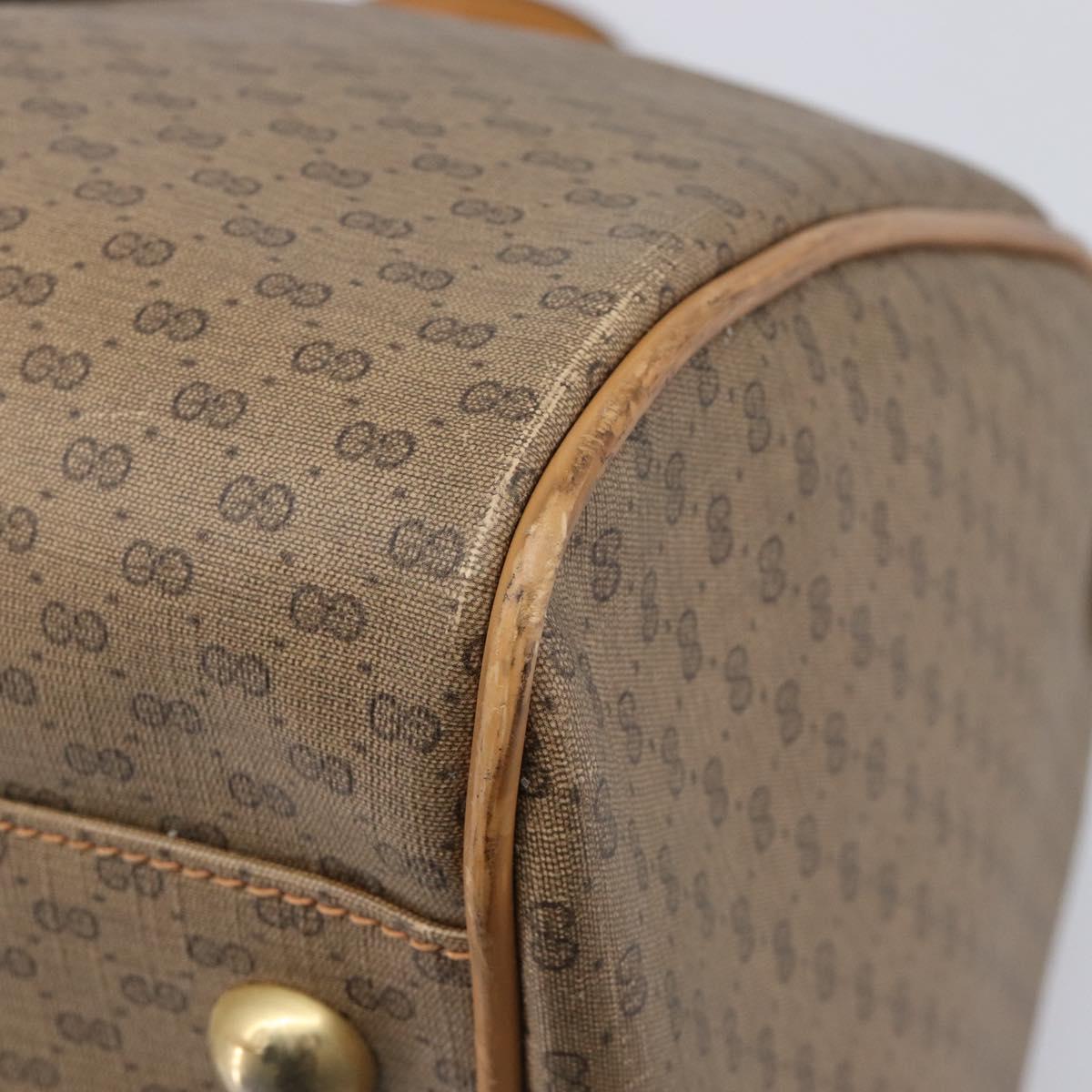 GUCCI Micro GG Supreme Boston Bag PVC Beige Gold 012 067 0027 Auth 209545A