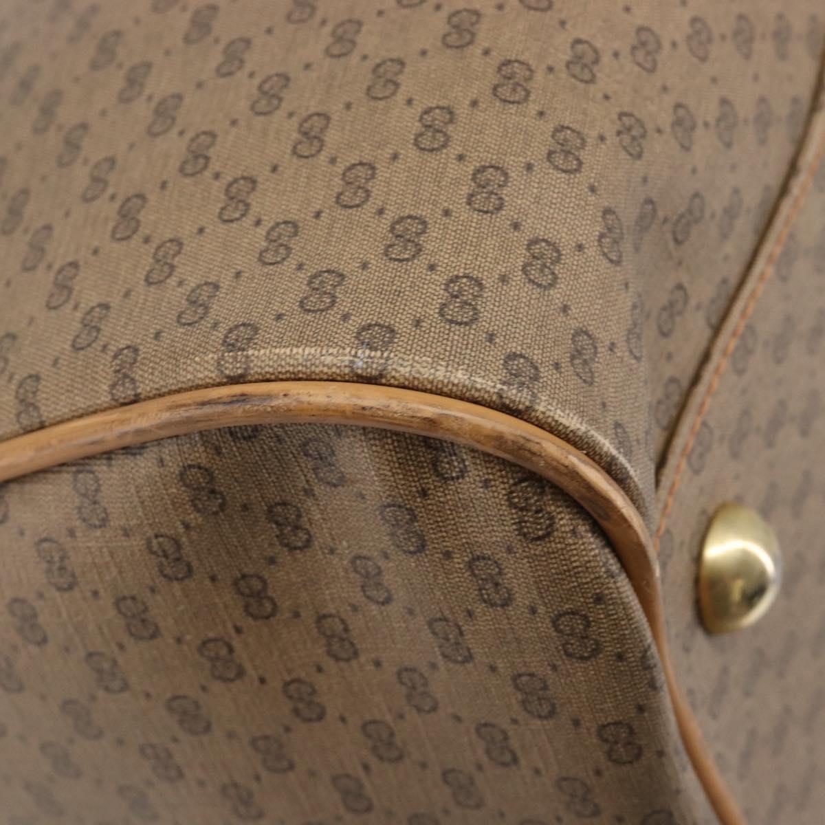 GUCCI Micro GG Supreme Boston Bag PVC Beige Gold 012 067 0027 Auth 209545A