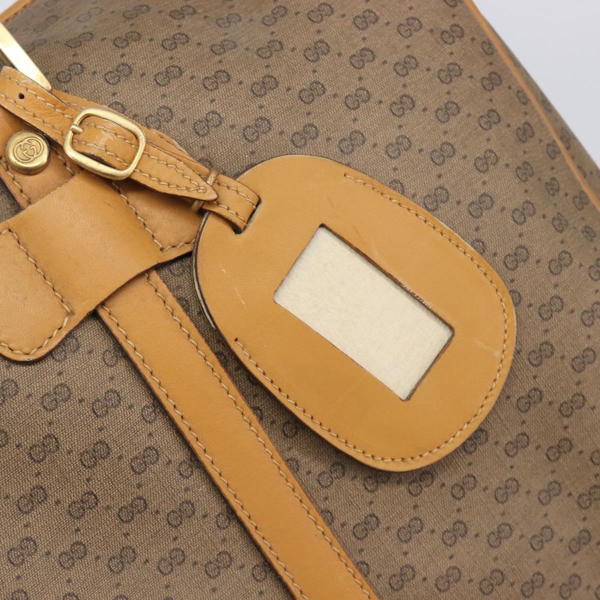 GUCCI Micro GG Supreme Boston Bag PVC Beige Gold 012 067 0027 Auth 209545A