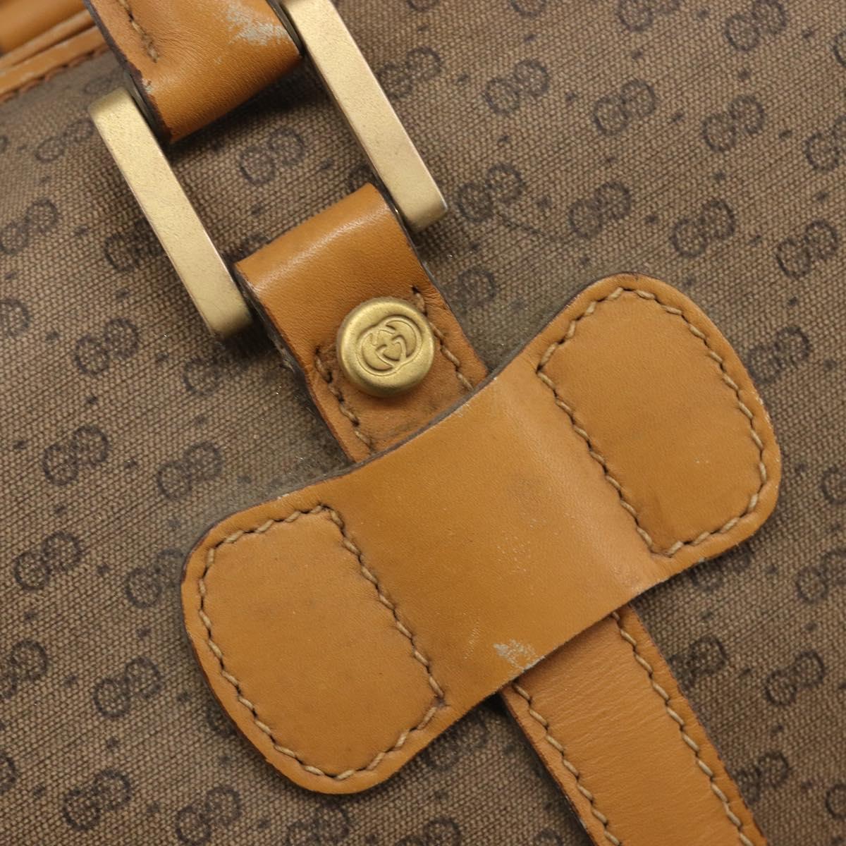 GUCCI Micro GG Supreme Boston Bag PVC Beige Gold 012 067 0027 Auth 209545A