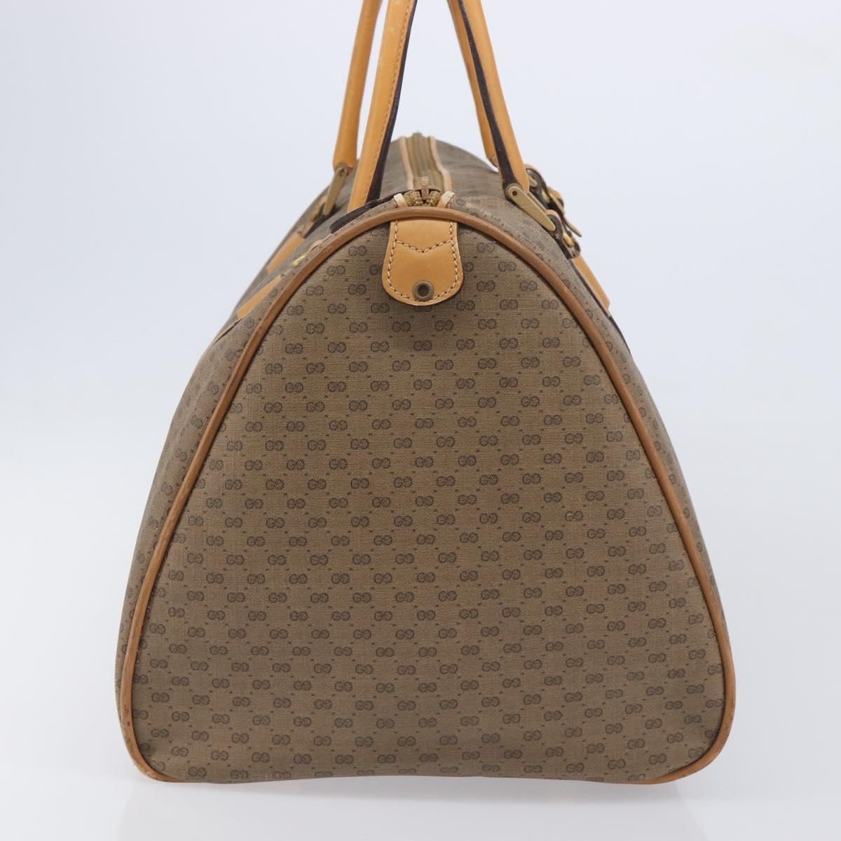GUCCI Micro GG Supreme Boston Bag PVC Beige Gold 012 067 0027 Auth 209545A