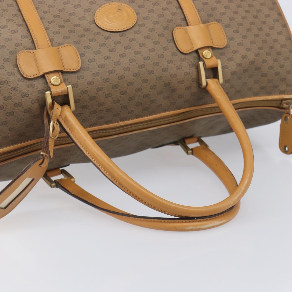 GUCCI Micro GG Supreme Boston Bag PVC Beige Gold 012 067 0027 Auth 209545A