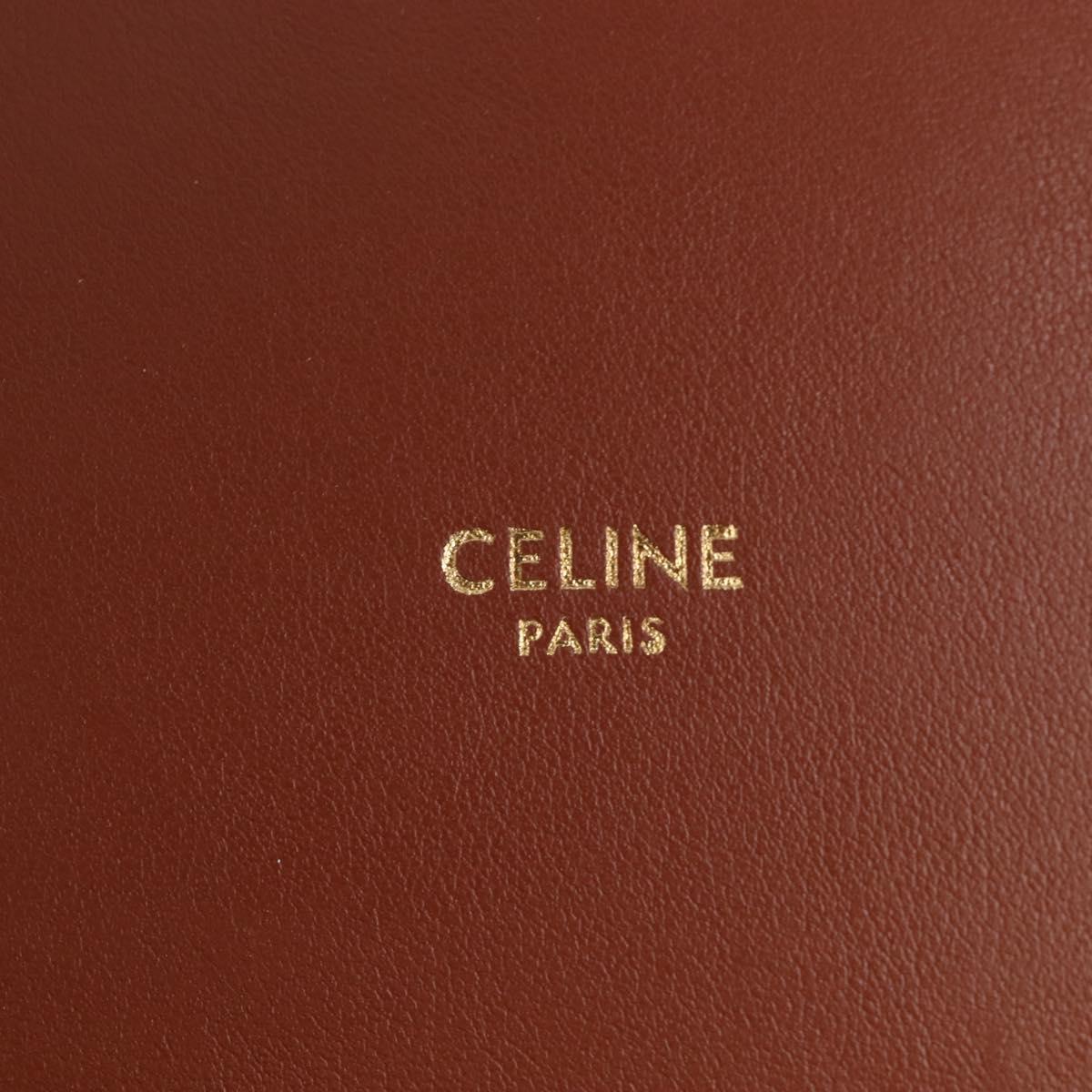 CELINE Teen Bucket 16 Shoulder Bag Canvas 2way Beige Gold Auth 209548M
