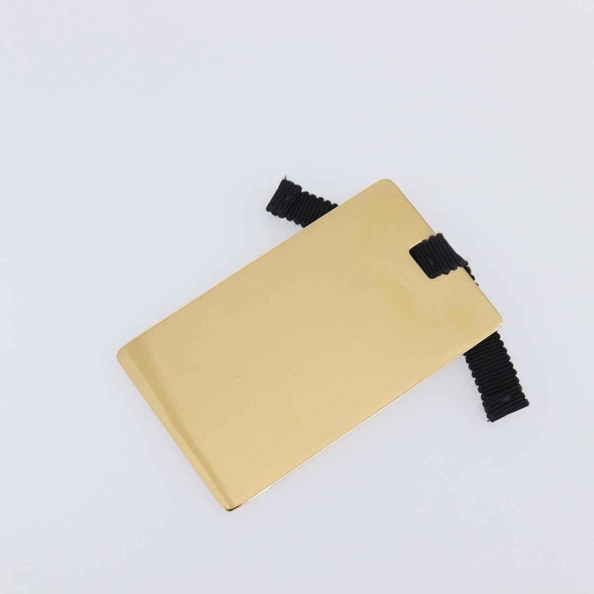 PRADA Hand Bag Satin Black Gold Tone Auth 209561M