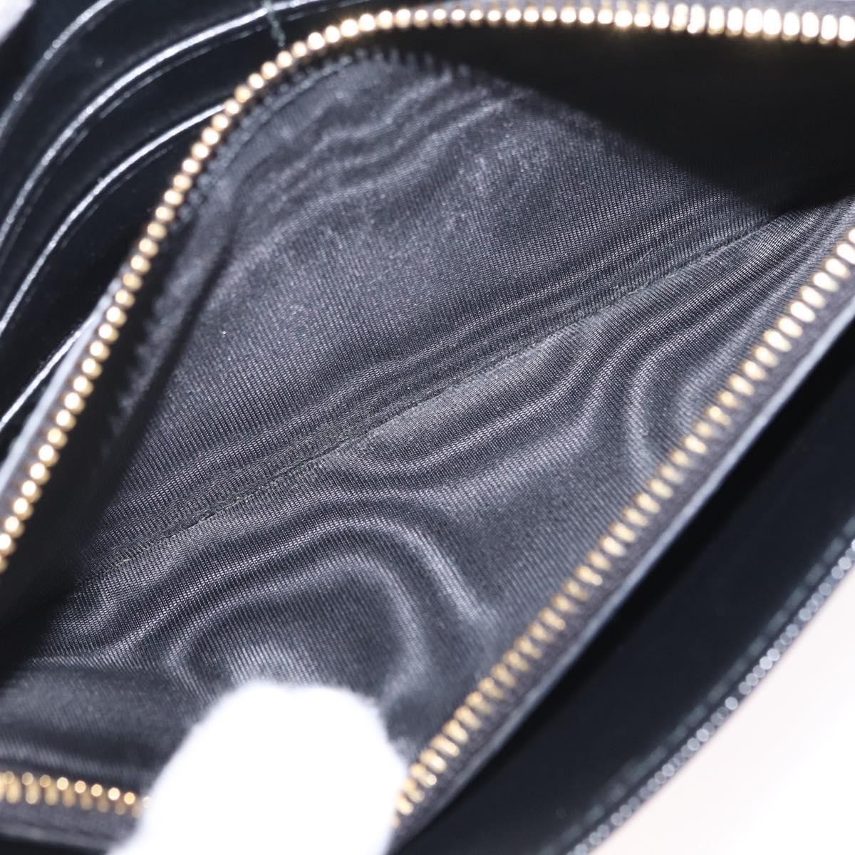 PRADA Long Wallet Leather Black Gold Tone Auth 209571M