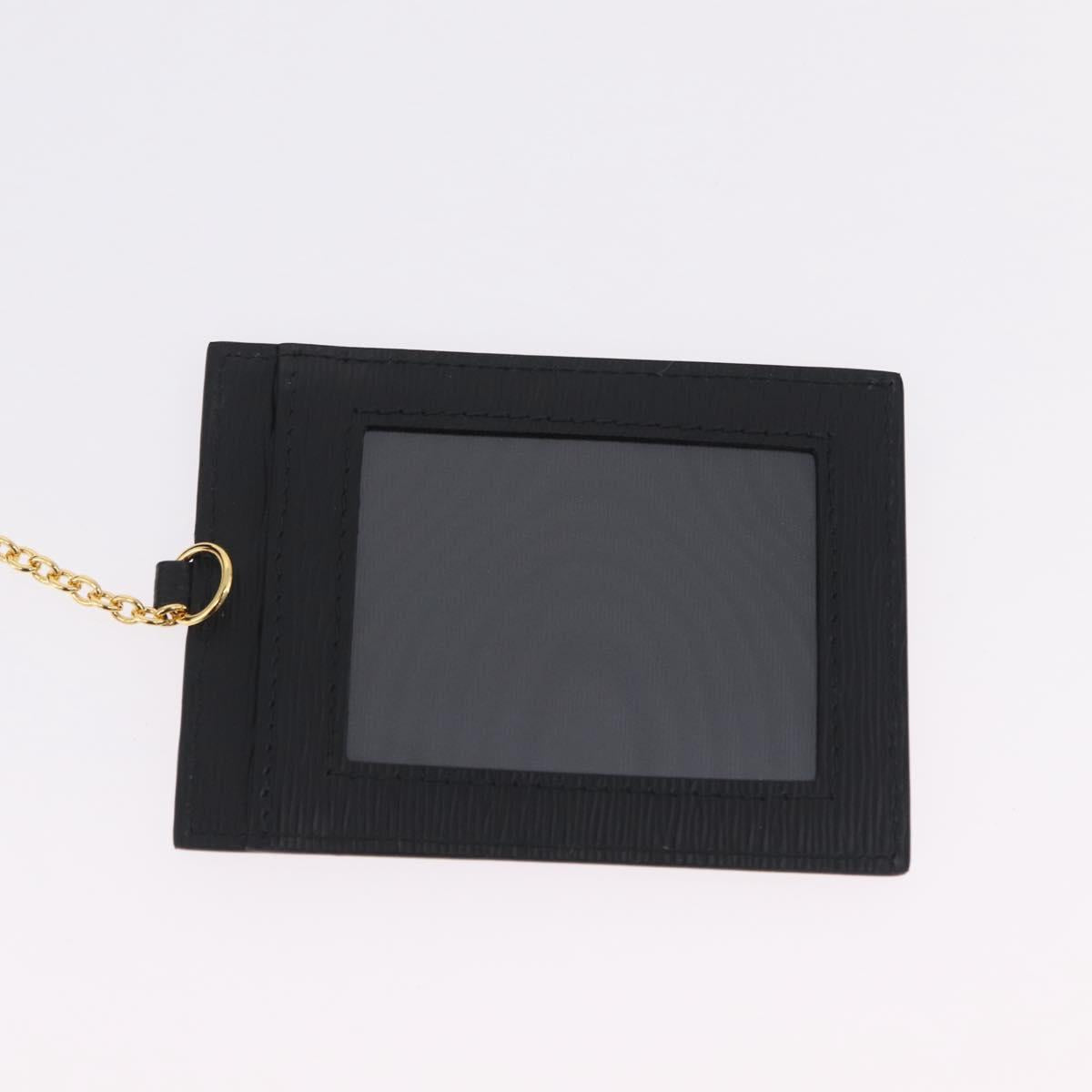 PRADA Long Wallet Leather Black Gold Tone Auth 209571M