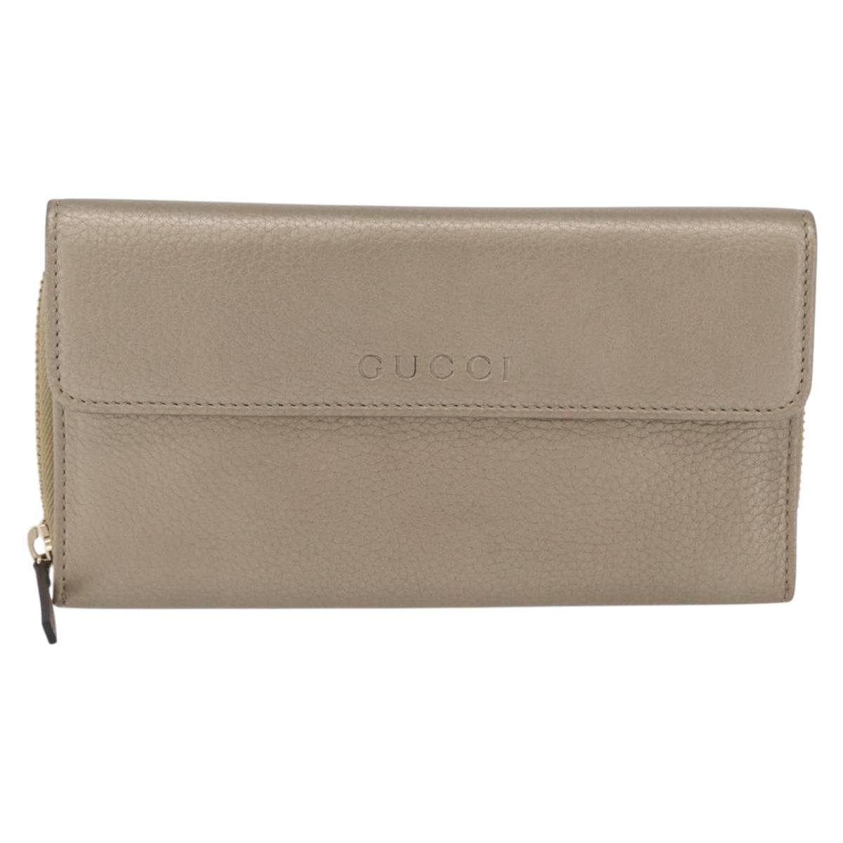 GUCCI Long Wallet Leather Gold 347112 Auth 209572A
