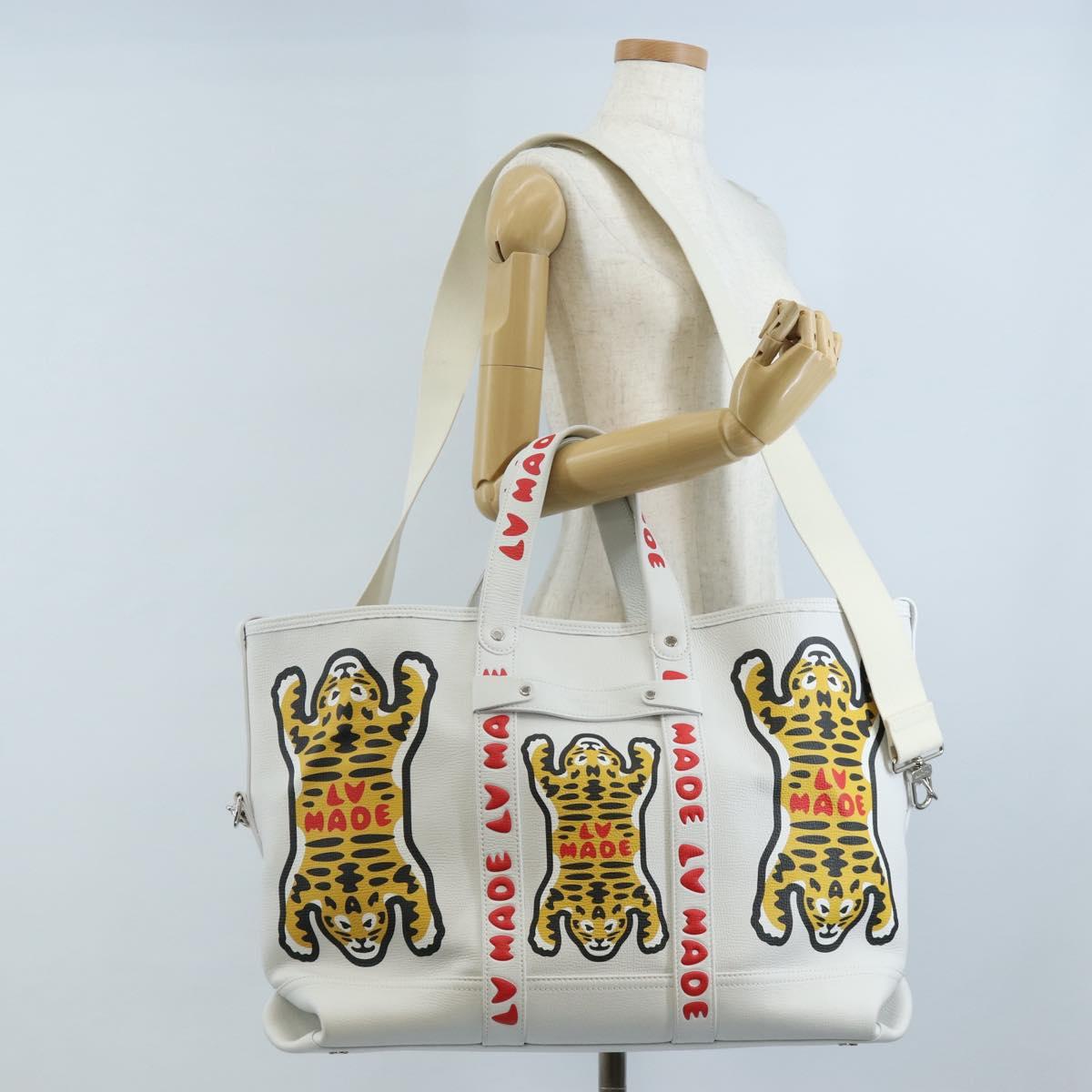 LOUIS VUITTON x NIGO LV Squared Trolley Tote Bag Leather M59366 Auth 209575SAM