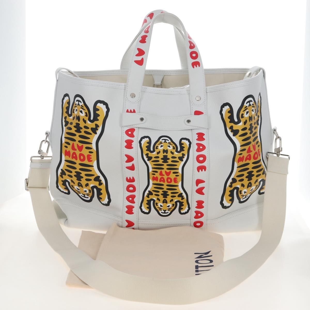 LOUIS VUITTON x NIGO LV Squared Trolley Tote Bag Leather M59366 Auth 209575SAM