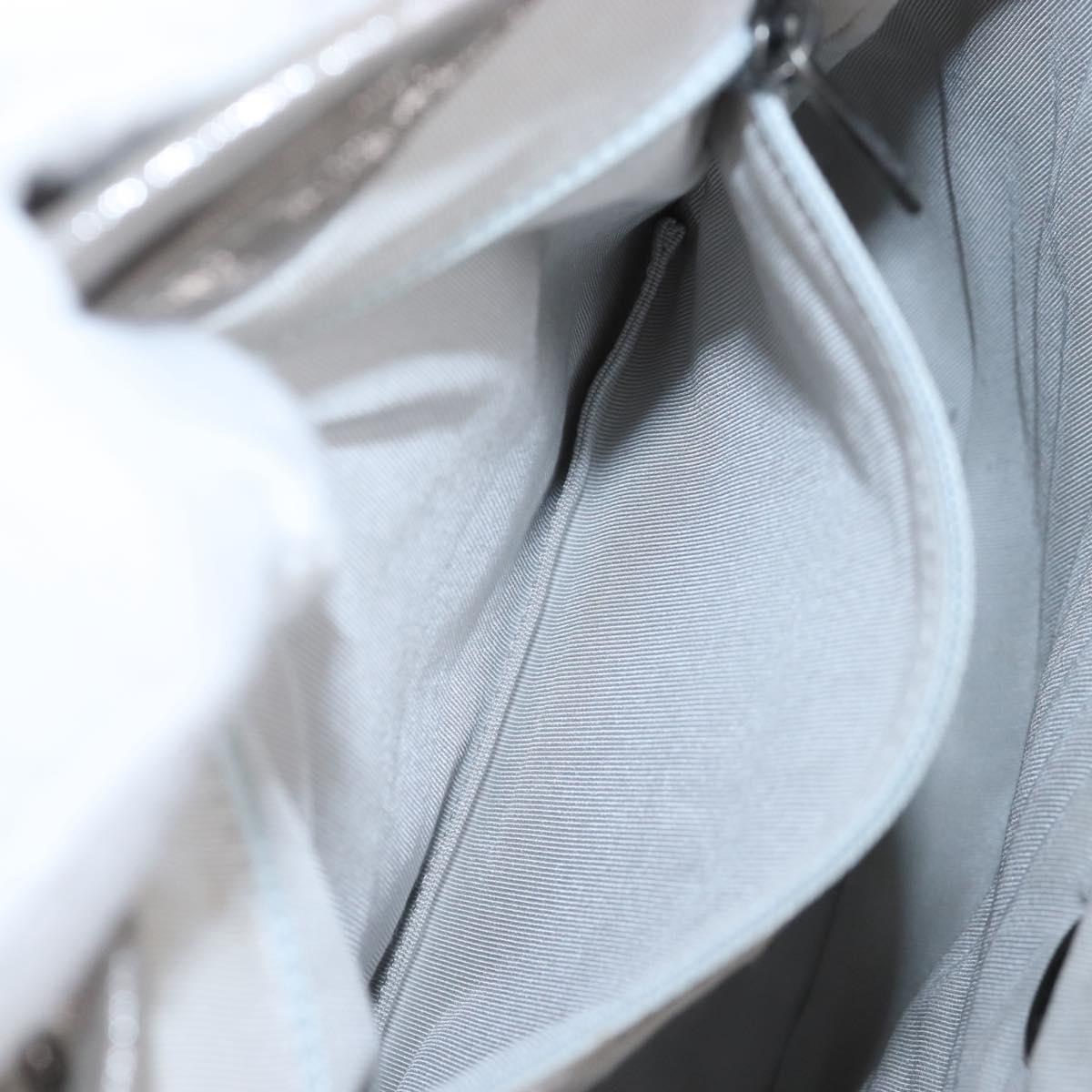 CHANEL V Stitch Backpack Leather Silver CC Auth 209577V