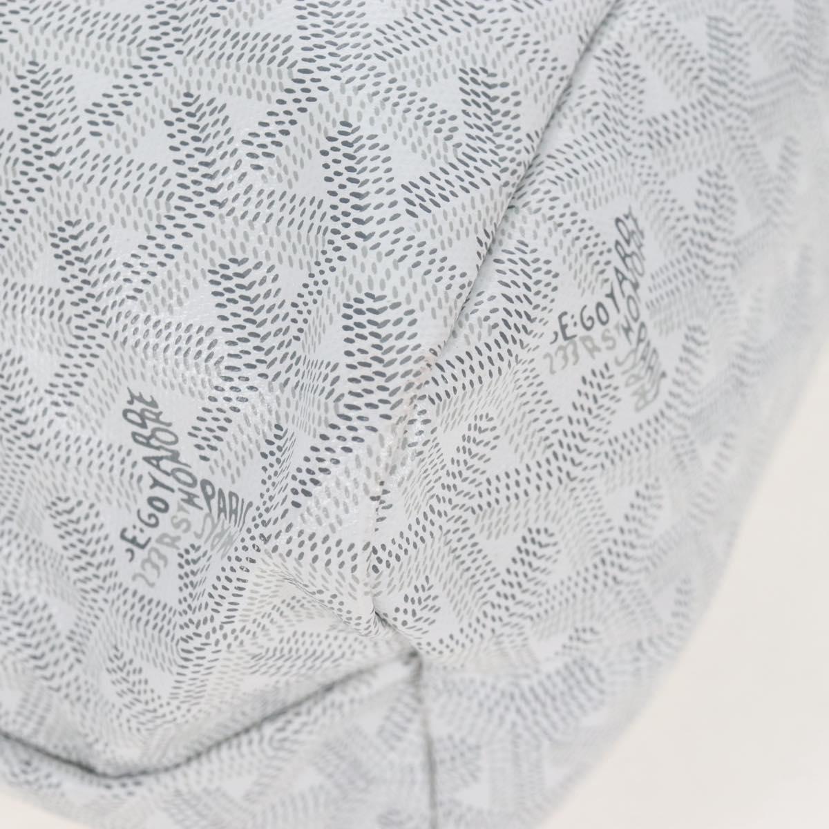 Goyard Herringbone Hobo Bag Boheme PVC Leather White Auth 209578SAM
