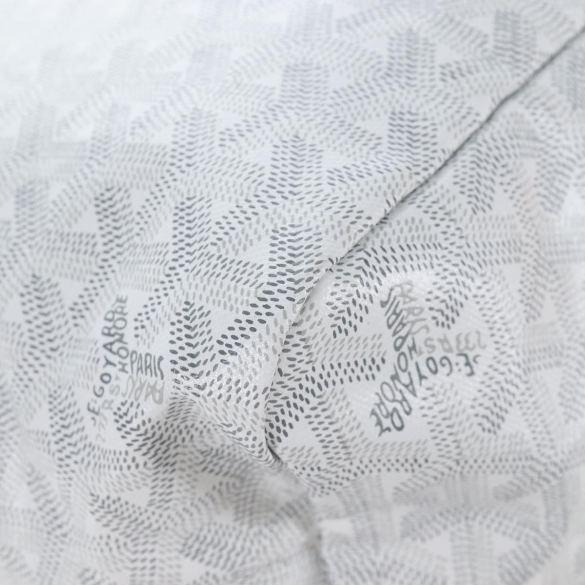 Goyard Herringbone Hobo Bag Boheme PVC Leather White Auth 209578SAM