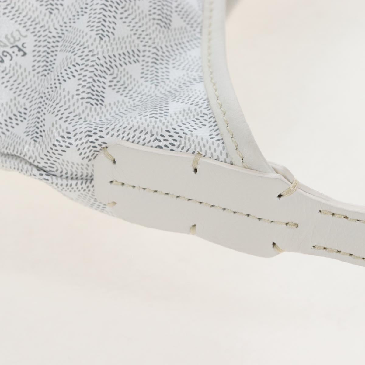 Goyard Herringbone Hobo Bag Boheme PVC Leather White Auth 209578SAM
