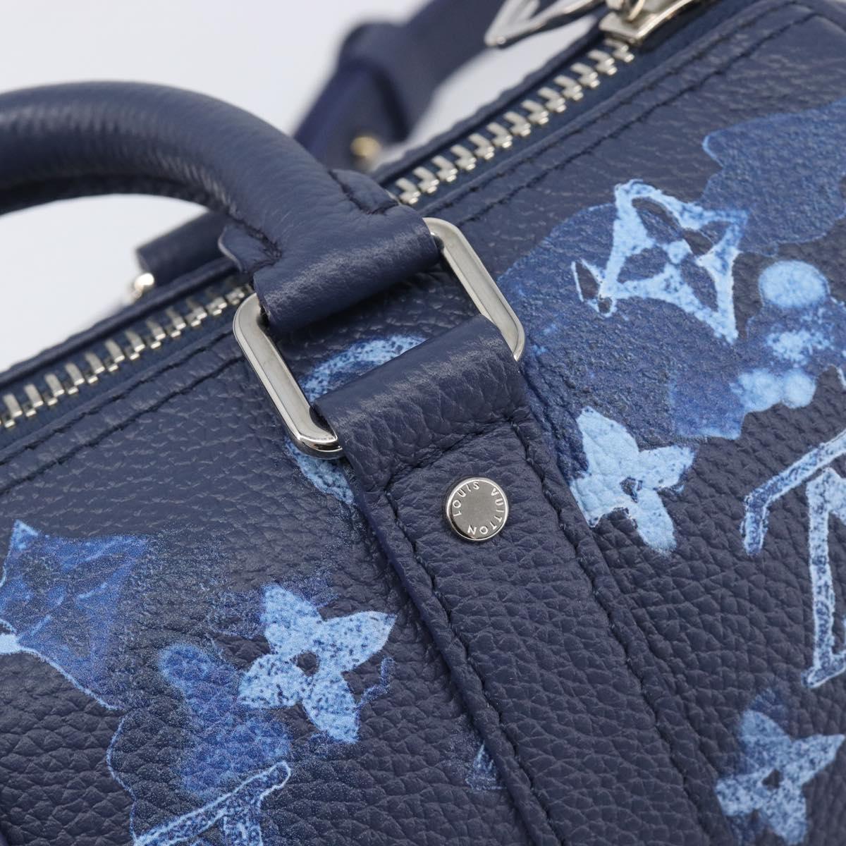 LOUIS VUITTON Monogram Watercolor Keepall XS Hand Bag Navy M57844 Auth 209582SAM