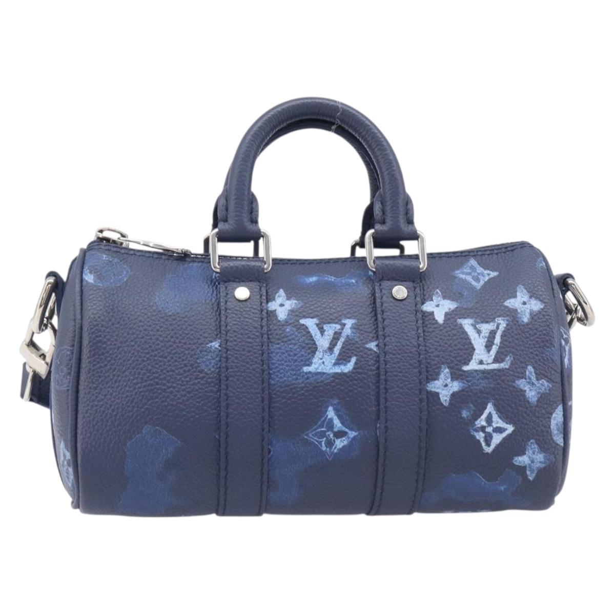 LOUIS VUITTON Monogram Watercolor Keepall XS Hand Bag Navy M57844 Auth 209582SAM
