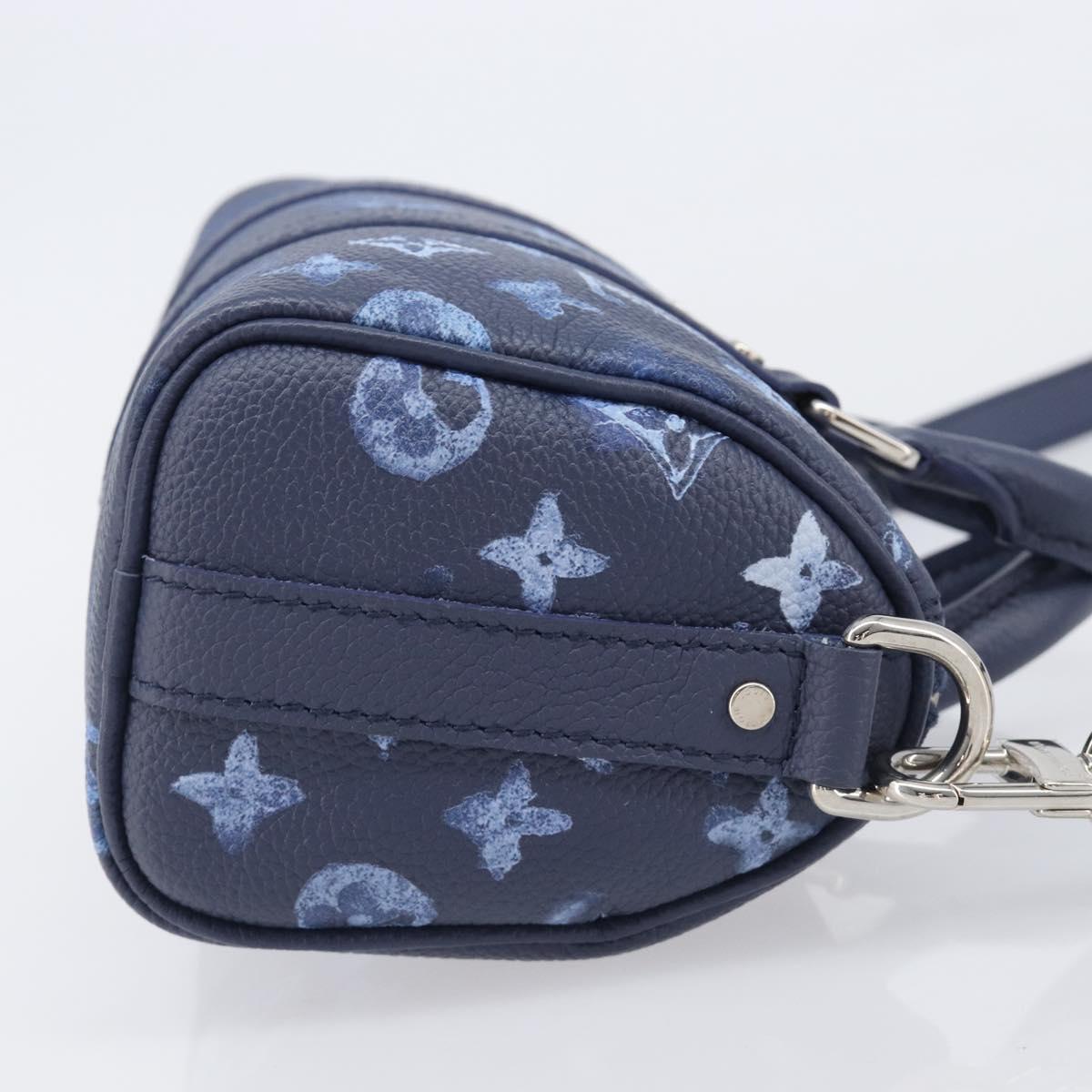 LOUIS VUITTON Monogram Watercolor Keepall XS Hand Bag Navy M57844 Auth 209582SAM