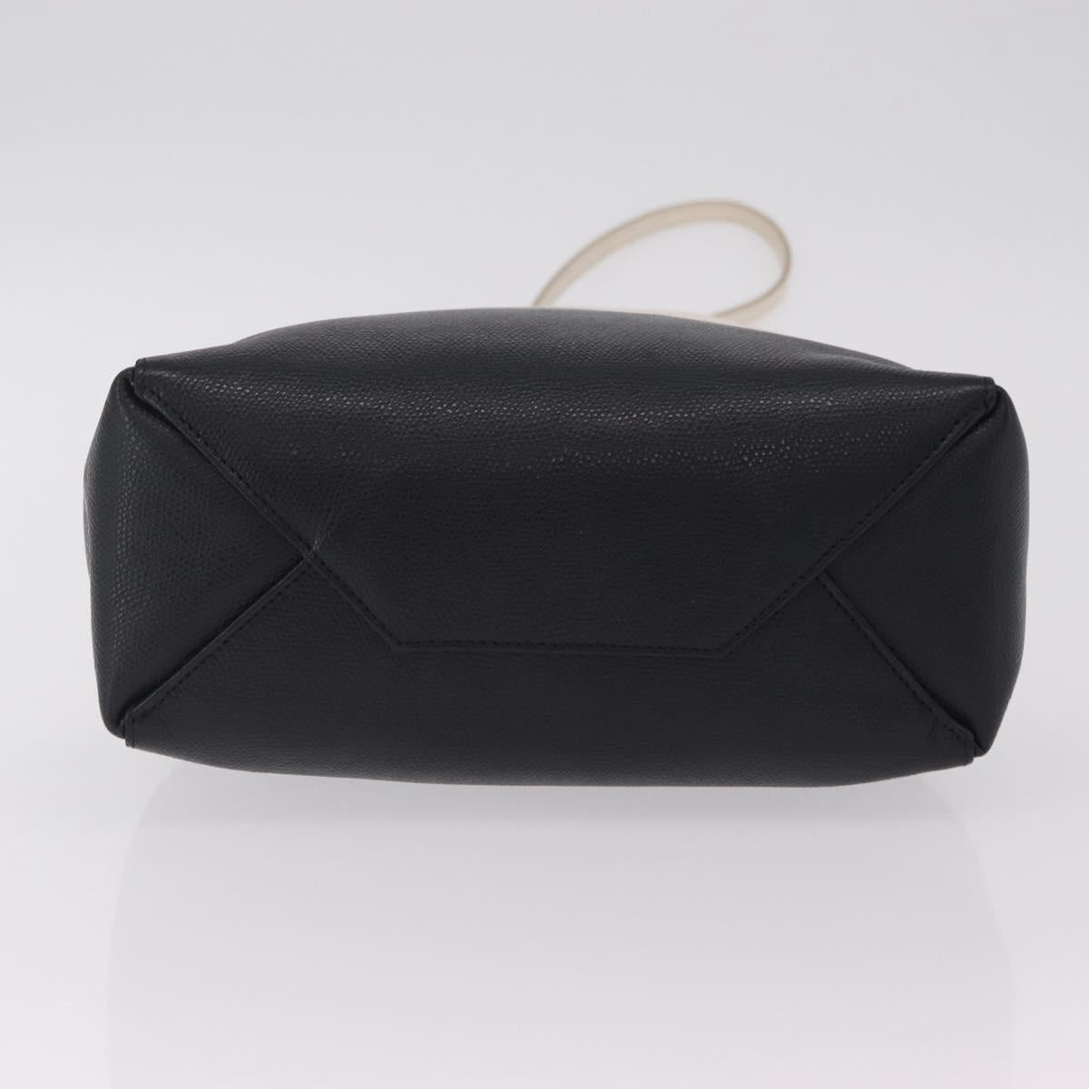 CELINE Hand Bag Leather 2way Black Silver Auth 209590A