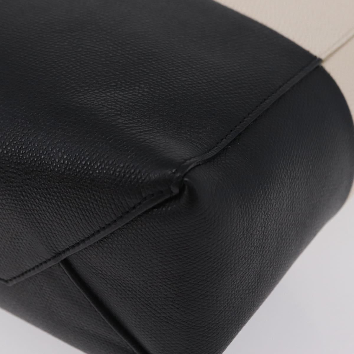 CELINE Hand Bag Leather 2way Black Silver Auth 209590A