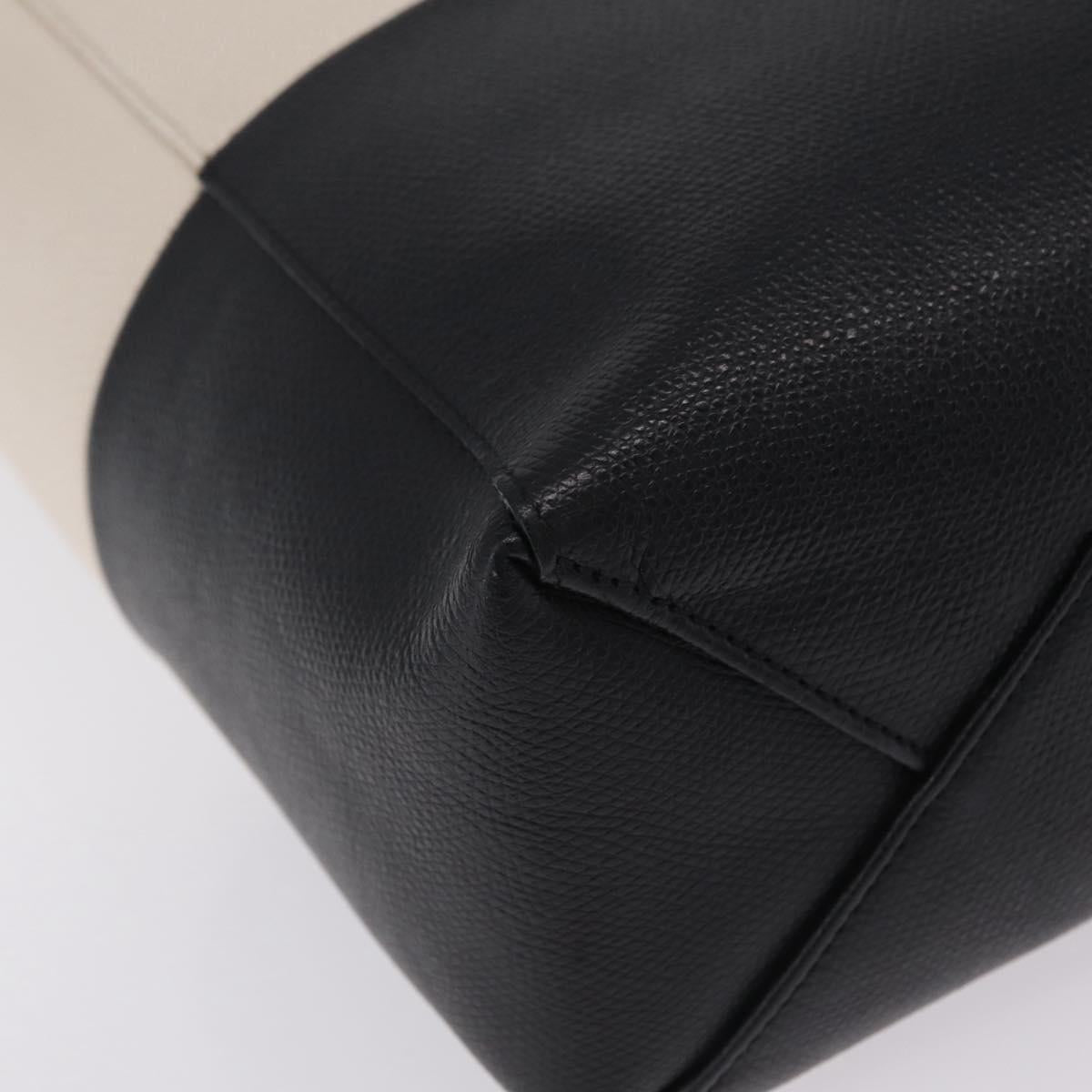 CELINE Hand Bag Leather 2way Black Silver Auth 209590A