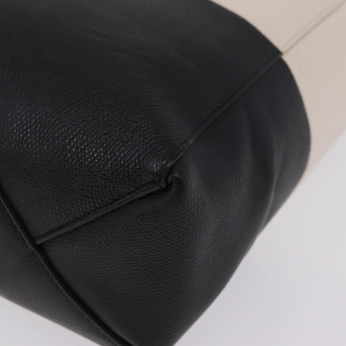 CELINE Hand Bag Leather 2way Black Silver Auth 209590A