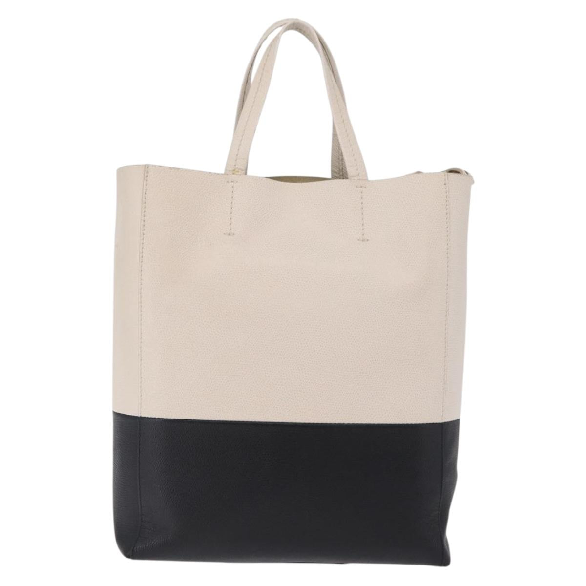 CELINE Hand Bag Leather 2way Black Silver Auth 209590A