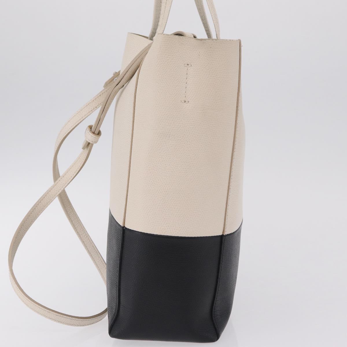 CELINE Hand Bag Leather 2way Black Silver Auth 209590A
