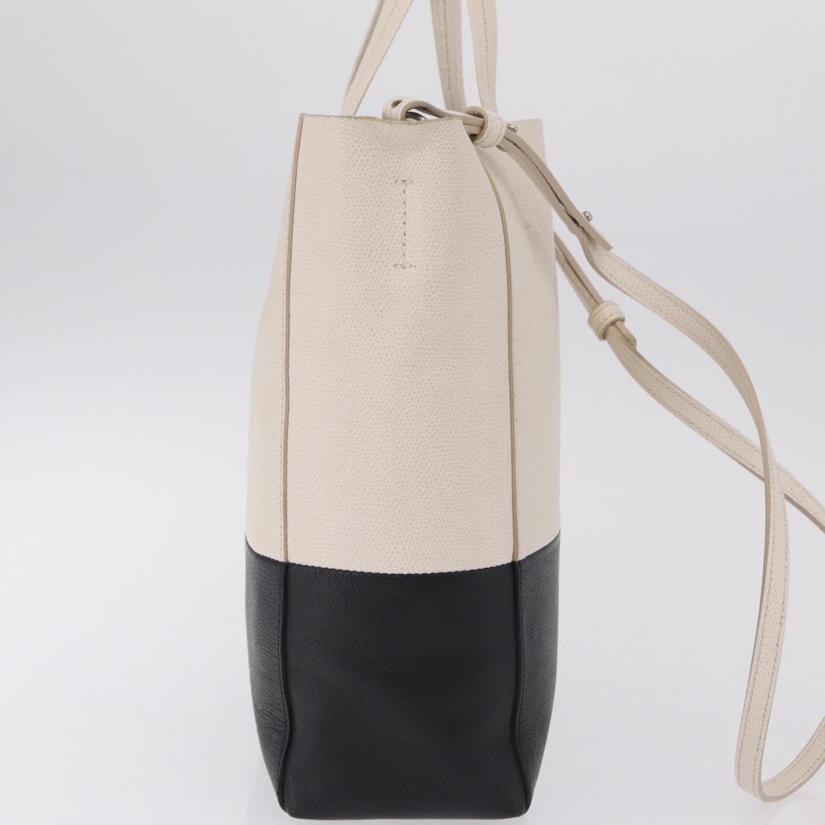CELINE Hand Bag Leather 2way Black Silver Auth 209590A