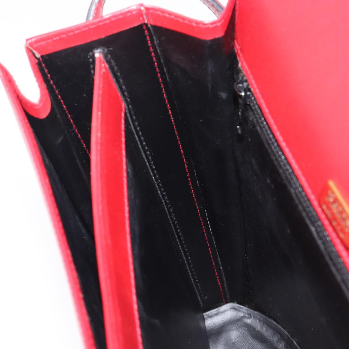 Bally Shoulder Bag Leather Red Gold Tone Auth 209593