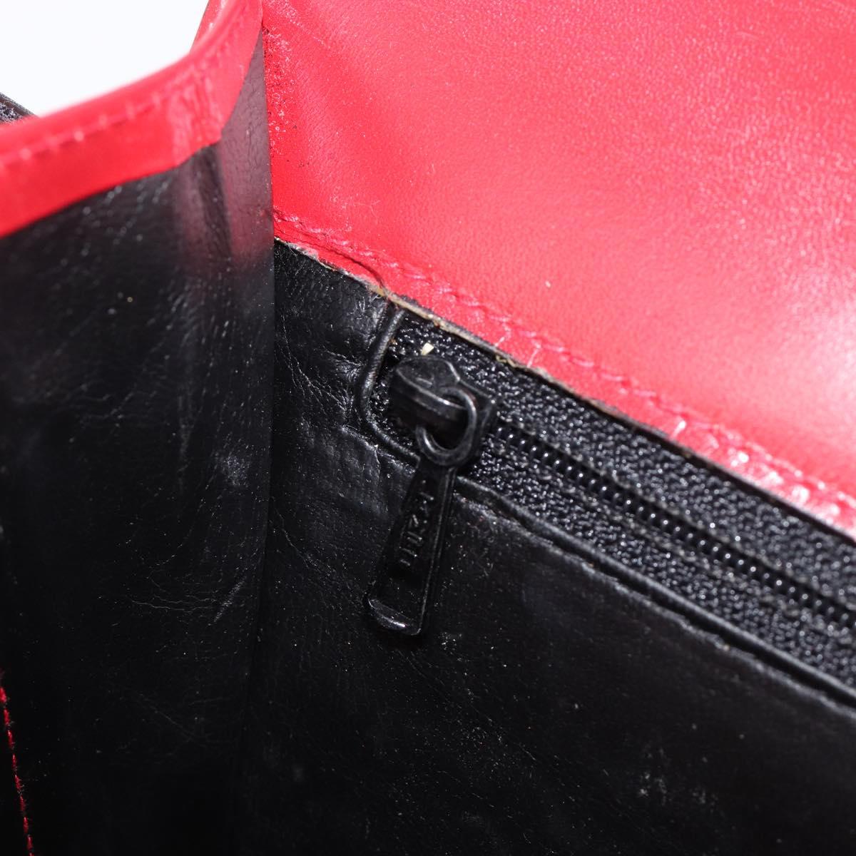 Bally Shoulder Bag Leather Red Gold Tone Auth 209593