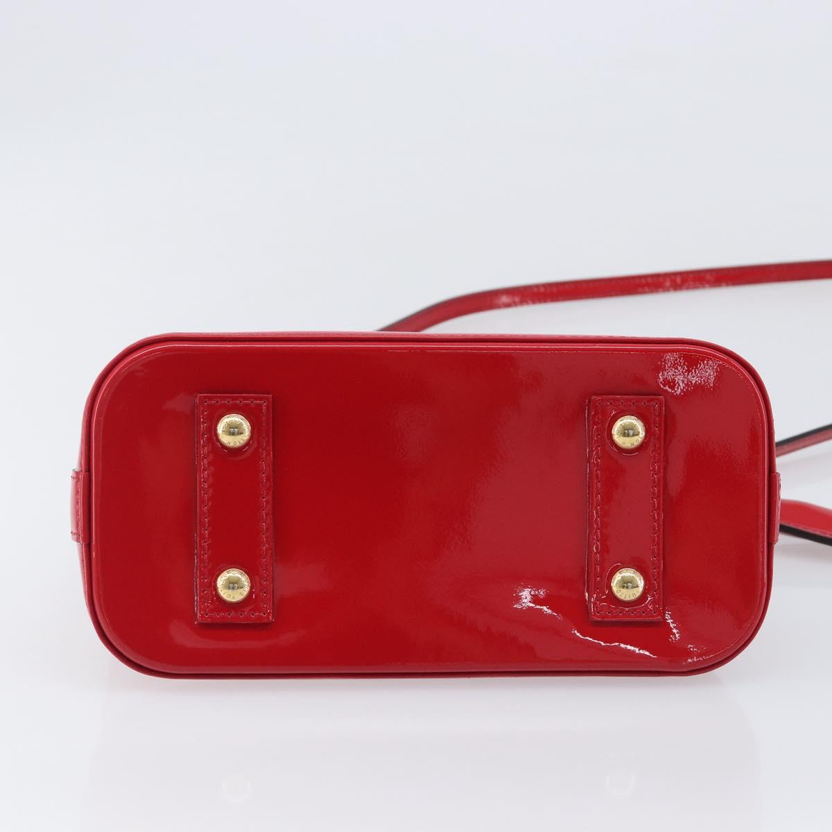 LOUIS VUITTON Monogram Vernis Alma BB Hand Bag Red Slys M90174 LV Auth 209599V