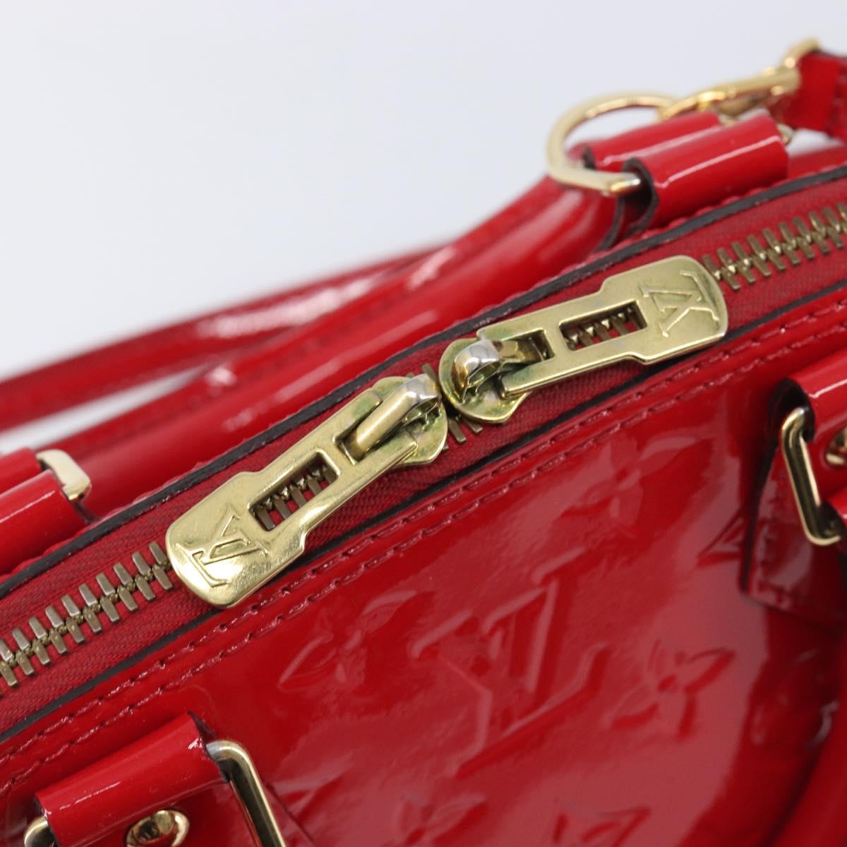 LOUIS VUITTON Monogram Vernis Alma BB Hand Bag Red Slys M90174 LV Auth 209599V