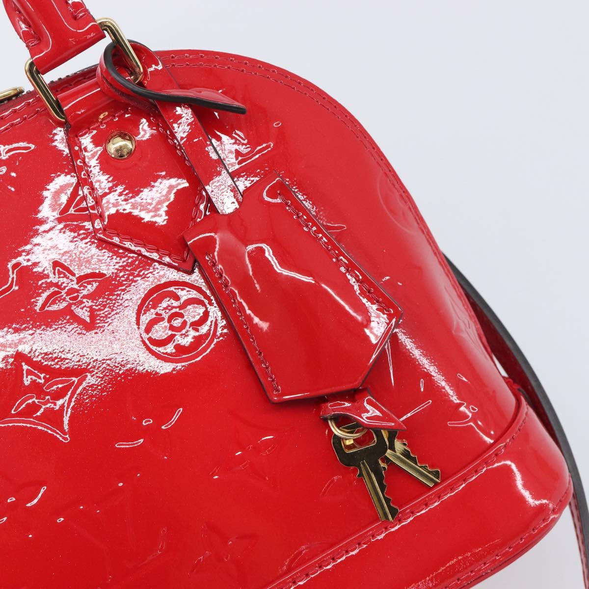 LOUIS VUITTON Monogram Vernis Alma BB Hand Bag Red Slys M90174 LV Auth 209599V