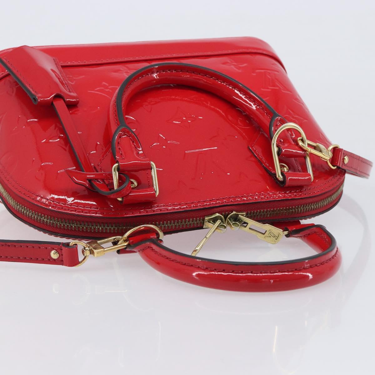 LOUIS VUITTON Monogram Vernis Alma BB Hand Bag Red Slys M90174 LV Auth 209599V